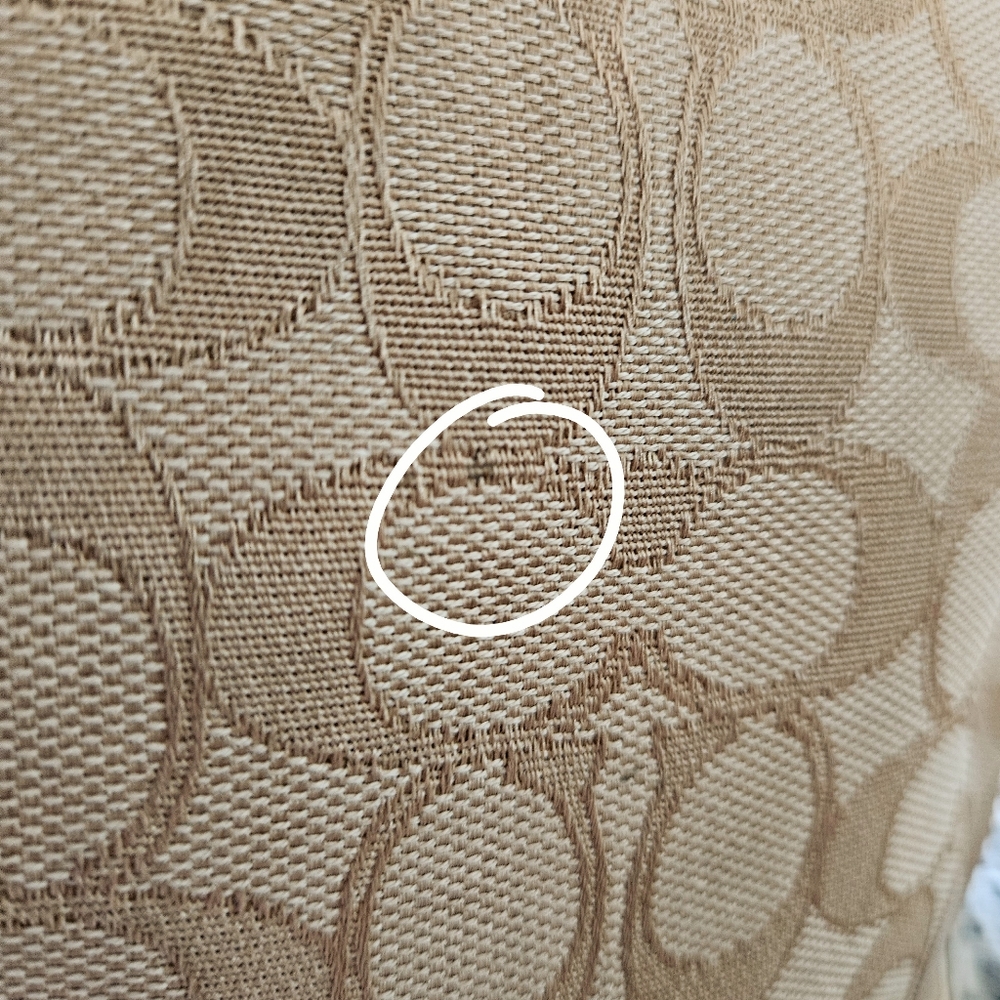 EUC Coach Dufflet Crossbody Purse w/ Signature Jacquard in Cream/Tan - Picture 5 of 15